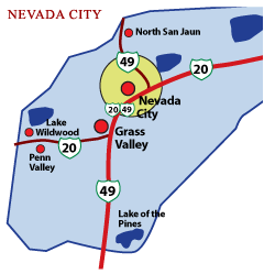 map_central_nevada_city | Nevada County Real Estate